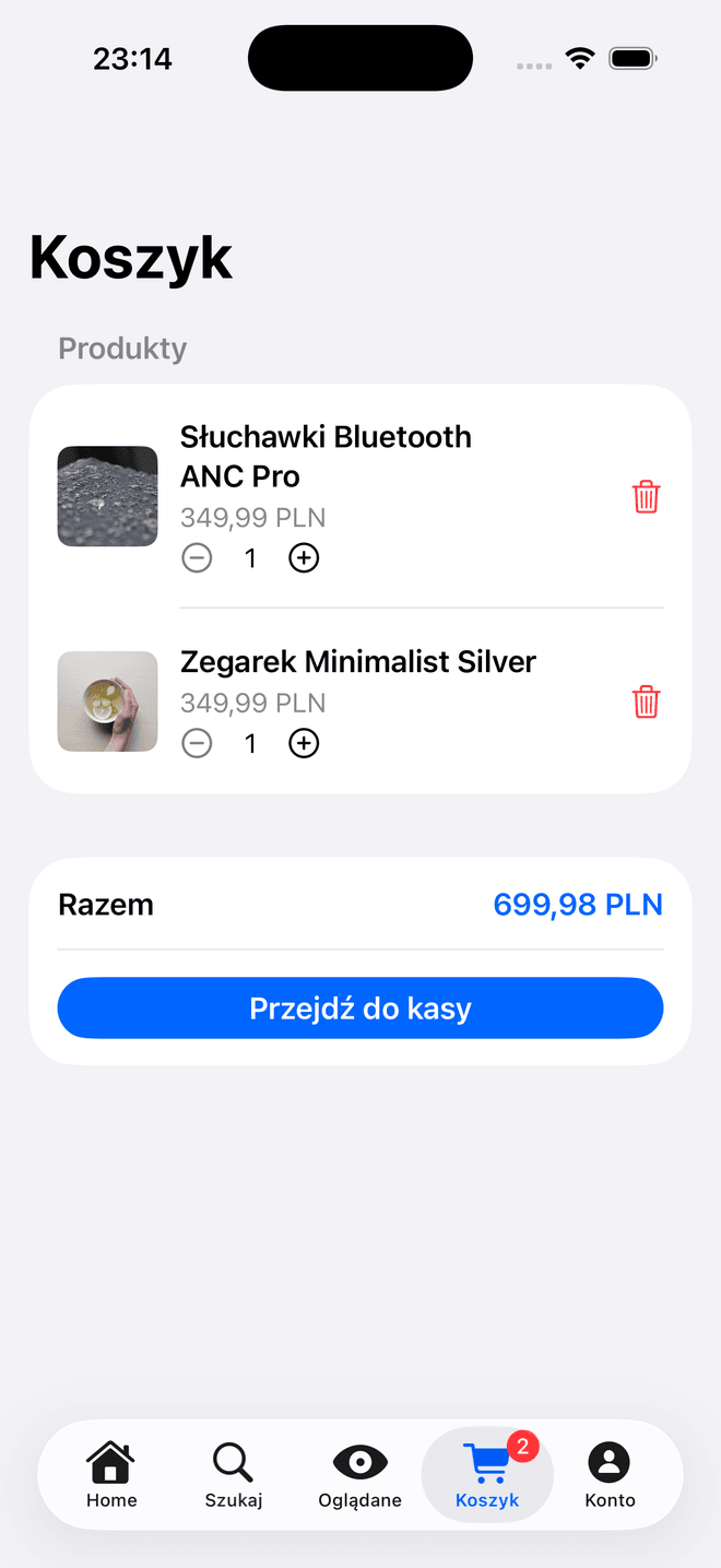 StoreLaunch — koszyk